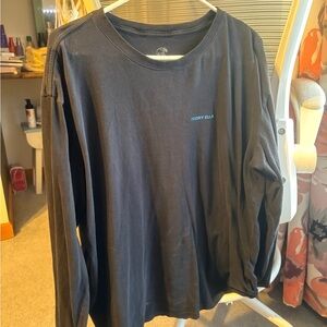 ivory ella Black Long Sleeve Crewneck Tee with Subtle Logo